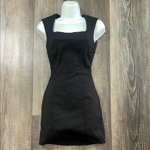 Zara Black Sheath Mini Dress Square Neck Sleeveless